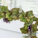 Artificial Grape Leaf Garland Vine Plant for Decoration Fake Greenery Garlands Hanging Leaves with Grapes for Wine Italian Themed Party Decor Wedding Photo Stage Favors(6.5 ft,Light Green)