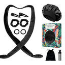 Gwabee No Heat Overnight Curl Headband Set for Women and Girls - Soft Satin Bonnet with Rollers Wrap for Long Hair Curls, 10 PCS Gift Box - Black