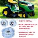 3 x GELASKA 2 Pack GY22172 Idler Pulley with GY20629 Idler Pulley Replaces AUC17621 GY22082 GY20067 GY20110 for John Deere D140 D155 D160 E140 E150 E160 E170 L120 L130 LA145 LA165 S140 S160 S170 Decks
