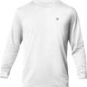 Mens Dry-Fit UPF 50+ Sun Shirt, Fishing Shirts for Men Long Sleeve, SPF Shirts for Men, Men's Rash Guard Shirts (White, XL)