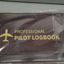 Gilprop 1 Pack Professional Pilot Logbook 128 Sheets Flight Logbook Brown Leather Hardcover Large Aircraft Record Book Aviation Gifts and Gear for Students Pilot