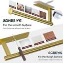 ASTOFLI Paper Towel Holder Under Cabinet No Drilling, Self Adhesive Paper Towel Holder Wall Mount for Kitchen Rack, Under Counter Napin Holder No Drill, RV, 304 Stainless Steel, Gold Brass 2 Pack