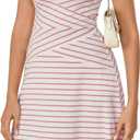 Verdusa Women's Casual Dresses 2025 Sleeveless Striped Mini Dress High Waisted A Line Bodycon Dresses (XS)