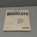 ZOMCHI Exfoliating Washcloth for Face and Body, Dual Function Wash Cloth with Soft and Rough Sides, Exfoliating Scrub Bath Towels, Washcloth with Loop (White, 3 Pack)