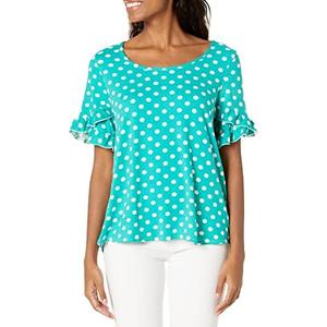 Star Vixen Women's Ruffle Tulip Sleeve Casual Top, Small