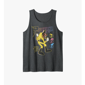 Disney A Goofy Movie Powerline Tour '95 Retro Neon Poster Tank Top Size XL, Dark Heather Grey