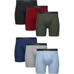 Hanes mens Underwear Boxer Briefs Pack, Cool & Breathable Cotton Moisture-wicking Underwear for Men, No Ride Up (M)