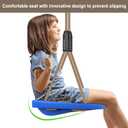 SELEWARE Heavy Duty Swing Seat for Adults Kids Tree Swing with Weather Proof Ropes Swing Set Accessories for Backyard Patio Garden Playground, Height Adjustable Blue