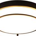 12 inch Black Flush Mount Ceiling Light, 2-Light Modern Light Fixtures Ceiling Mount for Kitchen Entryway Bedroom Hallway, E26 Socket