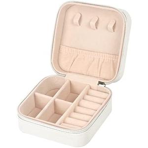 MFXIP Travel Jewelry Case Small Jewelry Box Jewelry Organizer Storage Case Portable PU Leather Mini Jewelry Travel Case for Girls Womens Earring, Necklace, Rings,Bracelets 2 Pack