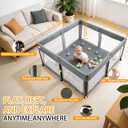 TOMBOSS Foldable Baby Playpen 50x50, Collapsible Portable Play Pen for Toddlers 1-3, Indoor Outdoor Baby Playard with Carry Bag