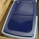 IRIS USA XX-Large Side Entry Cat Litter Box, Open Top Extra Large Litter Box for Big Cats and Multi-Cat Households, High Sided Scatter Shield, Easy to Clean, 30" L x 20" W x 14" H, Navy