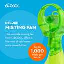 O2COOL Deluxe Handheld Battery Powered Water Misting Fan (Green)