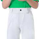 2T-7Years Toddler Baseball Pants - Youth Kids Tee Ball Pants with Belt Loops Little Grils Softball Knicker Pants UPF50+ (3T, 01-white)