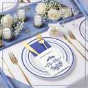 LemonRoad 50 Pcs Wedding Silverware Bags Bulk Party Decorations Wedding Flatware Organizers Silverware Holders Paper Utensil Holders Cutlery Sleeves for Guests Dinner (Royal Blue)