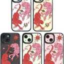 Compatible for iPhone 15 Case Cute Aesthetic - Durable Shockproof 6.6 ft Drop Impact Phone Case Cover with Funny Fashion Tiger 6.1" Black