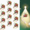 AuroraAria Christmas Napkin Rings Set of 12, Wood Napkin Holders for Dinner, Parties, Christmas Decor (Gift)