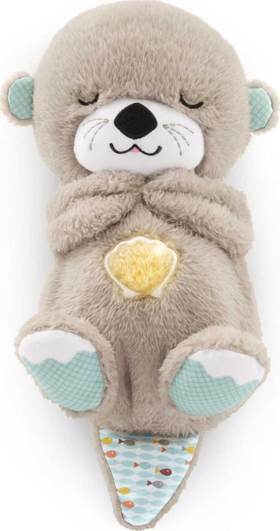 Fisher-Price Baby Toy Soothe 'n Snuggle Otter Portable Plush Sound Machine with Music Lights & Breathing Motion for Newborns 0+ Months (1 Count (Pack of 1))