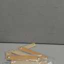 uxcell 6 Packs Leather Drawer Pulls, Double Hole Leather Drawer Knobs Furniture Dresser Handles Pulls with Screws for Dressers Drawers Closet Cupboard, Beige/Gold(Hole Spacing:128mm)