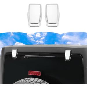 RT-TCZ Tail Window Hinge Cover Rear Window Hinge Cover Tail Door Hinge Cover Decoration Exterior Accessoris for Jeep Wrangler JK JKU 2007-2017 (Chrome)