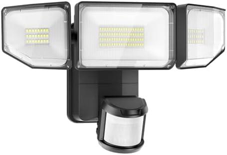 Olafus Battery Operated LED Flood Light Outdoor, 2000LM 6500K Motion Sensor Security Lights, IP65 Waterproof, Battery Powered Motion Detector Outdoor Light for Yard Garage - 1 Pack