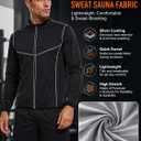 LAZAWG Sauna Suit for Men Long Sleeve Sauna Jacket Workout Sweat Shirt Zipper Top for Gym Running Fitness Exercise (Black, XXXL)