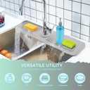 Kitchen Sink Splash Guard,5slope sink splash guard behind faucet24in Faucet Mat Splash CatcherLonger Silicone Sink MatMat Protectors for Kitchen Sink (Gary, 24" x 5.5")