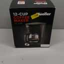 Mueller 12-Cup Drip Coffee Maker - Borosilicate Carafe, Auto-Off, Reusable Filter, Anti-Drip, Keep-Warm Function, Clear Water Level Window Coffee Machine, Kitchen Essentials & Accessories (Black)