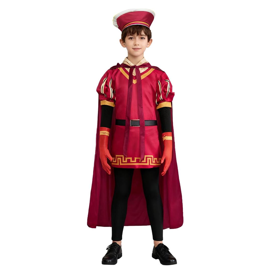 Uisozsfeb Men & Kids Classic Role Lord Costume Halloween Cosplay Red Cloak Top Costumes Robe Cape (MY2021149-Kid, L)