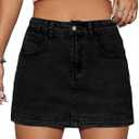 Denim Skort Women High Waist Mini Jean Skirt for Women Stretch Casual Mini Jean Skort XXL
