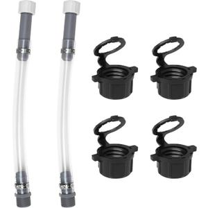 2 PCS High - Performance Racing & Household Gas Can Hoses with 4 PCS Fuel Jug Vent Caps Fuel Can Hose Suitable for 3/5/5.5 Gallon VP Fuel Jugs