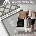 COSY HOMEER Washable Kitchen Rugs Sets of 2 Non-Slip Kitchen Mats for Floor Absorbent Kitchen Runner Rug for Kitchen Carpet,Sink Mat and Laundry, 20"x30"+20"x48",Grey