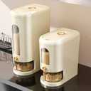 Peaoop 22LBS Rice Dispenser, Large Grain Container Storage with Lid Measuring Cylinder Household Cereal Dispenser Bucket for Kitchen Soybean Corn (22lb)