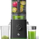 Cold Press Juicer 600W Max, 3-in-1(Juice & Sorbet & Nut Milk) Juicer Machines with 6.5" Wide Chute & 85oz Large Capacity for Whole Fruits & Vegetables, Auto-Precut, High Juice Yield (Black)