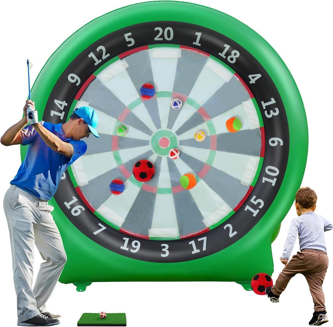 6FT Inflatable Dartboard, Outdoor Games Kick Darts Soccer Darts