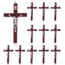 SHAOQINLIN 12 Pieces Crucifix Wall Cross, 4.7 Inch Wooden Wall Hanging Cross Wall Decor Home Decor