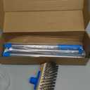 YONILL Stainless Steel Deck Scrub Brush with Long Handle - 60" Heavy Duty Floor Scrubber Brush with Pole, Moss Remover Wire Cleaning Brushes for Rough Surface, Concrete Floor, Patio, Garden, Garage (Blue)