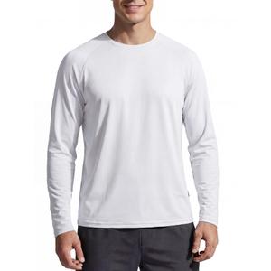 qualidyne Men's Sun Shirt Long Sleeve, 4-Way Stretch Quick Dry Lightweight Rash Guard for Fishing Running Hiking White, XL