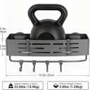 3-Tier No-Drill Storage Caddy with Hooks&Towel Bar,Organizing Solution for Bathroom,Shower&Kitchen,Holds Shampoos,Soaps,Sponges&Cleaners,Rectangle