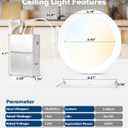 2 Pack Recessed Lighting 8 Inch with Junction Box, 5CCT 8 Inch LED Recessed Lights Dimmable 2700K/3000K/4000K/5000K/6000K, 18W 1400lm Ultra Thin Recessed Lighting - ETL and Energy Star Certified
