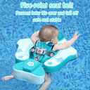 Mambobaby Float with Canopy Baby Float No.7 Airplane Add Tail Baby Pool Swim Float Air Free Solid Swimming Trainer Non-Inflatable Water Floats for Infant 3-24 Months, Bluegreen