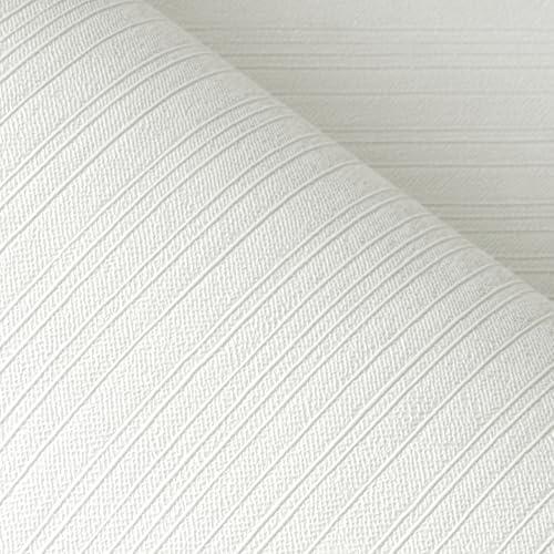 FunStick 16"x240" Modern Cream White Textured Wallpaper Peel and Stick Grasscloth Wallpaper Rolls Self Adhesive Vinyl Wall Paper for Bedroom Living Room Walls White Kitchen Cabinet Contact Paper Decor