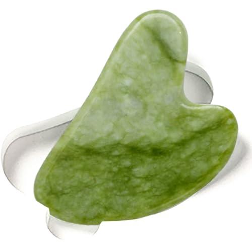 ROSELYNBOUTIQUE Healing Crystal Gua Sha Facial Tools - Guasha Tool for Face Massager Self Care Gifts for Men Women (Jade Green), Pack 6