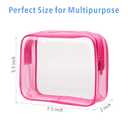 PACKISM Clear Makeup Bags - 3 Pack TSA Approved Clear Travel Bags for Toiletries, Carry on Toiletry Bag TSA Approved Toiletry Bag, Matte Rose Red