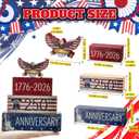2 x Gerrii 4 Pcs 4th of July Table Decor, Vintage 250th Anniversary Decorations, Patriotic Wooden Sign, Memorial Day Tabletop Tiered Tray for Independence Day Home & Office Party Shelf Display