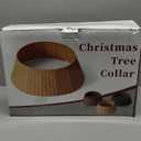 28in Christmas Tree Collar - Wicker Woven Tree Collars for Artificial Trees - Handmade Rattan Rustic Farmhouse Basket for Tree Base Cover with Cord Cut-Out for 6ft 7.5ft 8ft Trees (Black)