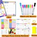 Preschool Learning Activities 60 Reusable Pages, Tracing Letter Number Handwriting Practice Book for Kids, Montessori Autism Educational Fine Motor Toddler Learning Toys for 3 4 5 Year Olds