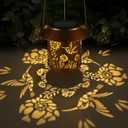 Solar Lantern Lights Outdoor Hanging, Solar Lights Outdoor Waterproof,Garden Decor Gifts for Women Mom,Metal Decoration Lanterns for Garden Patio(Hummingbird)