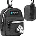 PetAmi Dog Poop Bag Holder for Leash, Dog Pet Waste Bag Dispenser For Poop With Clip, Doggy Puppy Walking Accessories Travel Camping, Dog Treat Pouch Supplies Must Have With Dog Bag Roll, Dark Gray (1 Count (Pack of 1))