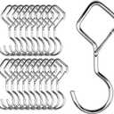 Heavy Duty S Hooks for Hanging, 4-Inch Ceiling Hooks with Lock, Secure Storage for Plants, Kitchen Utensils, Bags, Clothes, Towels (Silver, 20 pcs)